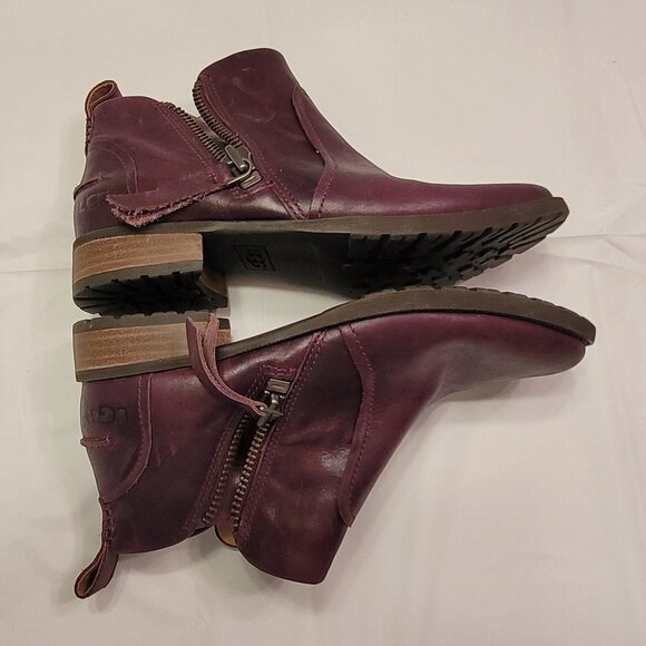 UGG Ankle Booties Plum Color Size 6 - Picture 1 of 12